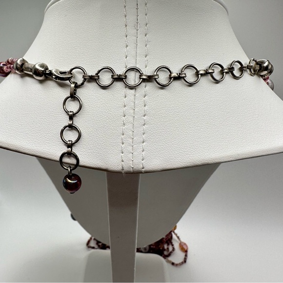 Boho Long Triple Strand Seed Bead Muted Colors Adjustable Length Necklace - Picture 4 of 6